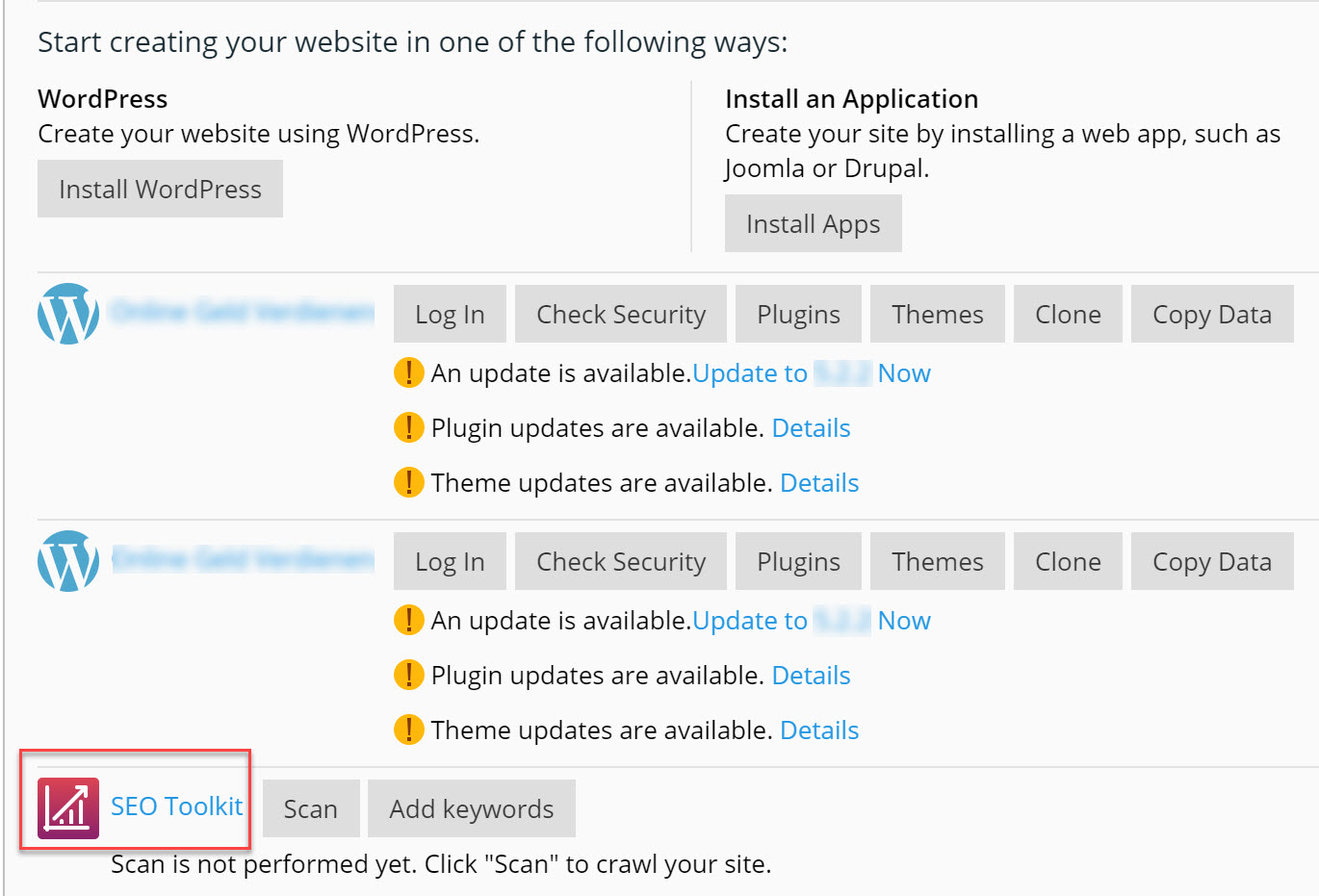 Installeer en beheer WordPress